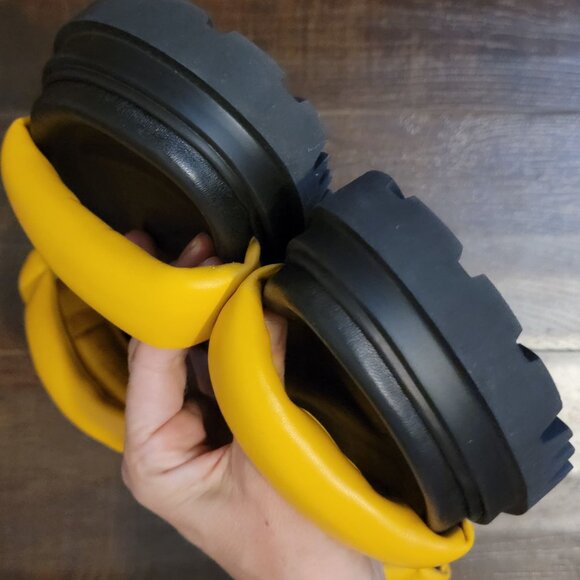 NEW ALLSAINTS Helium Sandals Womens 9Yellow Lug Chunky Grunge Designer Casual - Picture 3 of 10